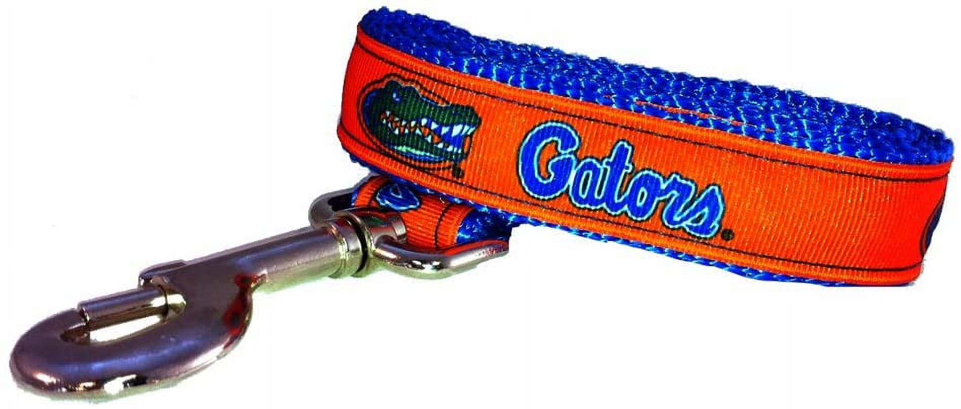 Brand New Florida X-Small Pet Dog Collar(3/4 Inch Wide, 6-12 Inch Long), and Small Leash(5/8 Inch Wide, 6 Feet Long) Bundle, Official Gators Logo/Colors - image 2 of 3
