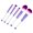 Purple, variant on Geemin Professional DIY Beaded Makeup Brushes Set Metal Handle Beadable Cosmetic Brush for Natural Makeup Eyeshadow Brush Kits