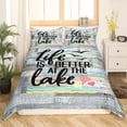 thumbnail image 3 of Lake Life Bedding Set Ocean Seagull Comforter Cover for Adults Women,Rustic Cabin Lodge Watercolor Wooden Plank Duvet Cover Twin The Lake House Gifts,Vintage Lake House Decor for The Home, 3 of 6
