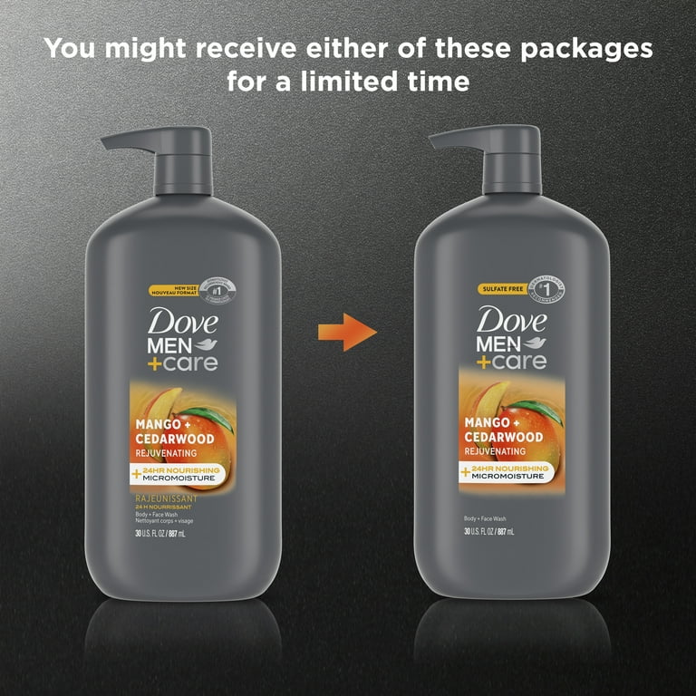 Dove Men+Care Nourishing Face and Body Wash for Men, Rejuvenating