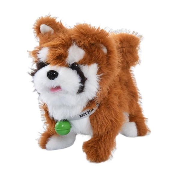 Perro de peluche eléctrico que camina, juguete de peluche que repite lo dices, mascota electrónica de simulación educativa para niños, niñas y niños. Marrón