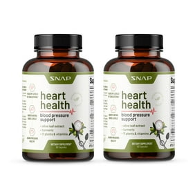 Snap Supplements Heart Health Supplement - Support Healthy Blood Pressure, 90 Count, 2pk