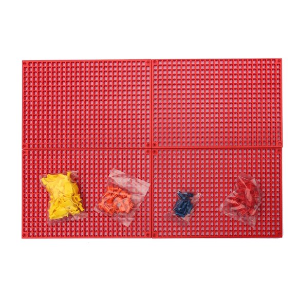Organisateur Genie 76 Pcs Planche à Chevilles Kit de Démarrage, Flexible et Spécialement Conçu pour Tenir Tous les Outils - 4 Planches à Chevilles Rouges, 36 Supports de Douilles, 36 Clips Universels
