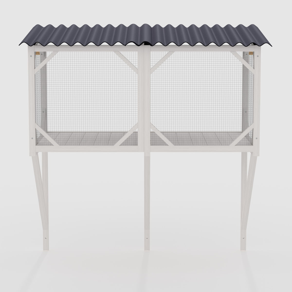 LuckyNote Outdoor Cat Enclosure Window Box, 360° Panoramic Catio with Waterproof Roof, All‑Weather Use for Indoor Cats, Ancient White