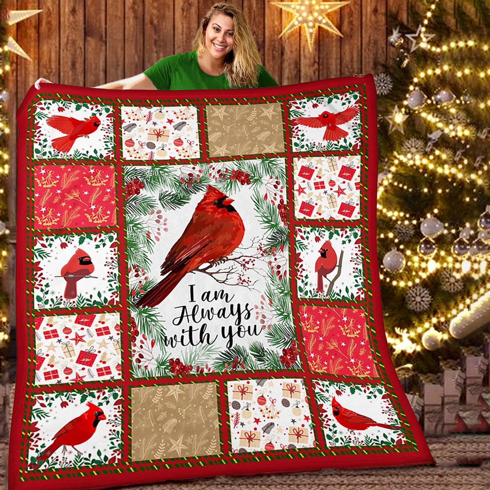 Red Bird Blanket Christmas Blanket Flannel Blanket Air Conditioner