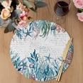 thumbnail image 3 of Coastal Teal Seaweed Round 15 Inch Placemats Set of 6, Summer Beach Coral Starfish Retro HeatResistant Non Slip Place Mats for Dining Table, Wipeable Braided Kitchen Table Mats for Housewarming, 3 of 9