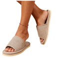 thumbnail image 5 of Agkizg Unisex Indoor Outdoor Slides, Womens Mens Beach Walking Sandals, Linen Open Toe Slide Sandals Breathable Comfortable Casual Indoor Home Couple Slippers, 5 of 7