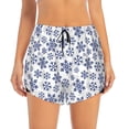 thumbnail image 2 of Rocae Dark Blue Snowflakes for Women's Athletic Shorts Workout Hiking Shorts Athletic Shorts for Running, Yoga, Gym, Sports-Small, 2 of 7