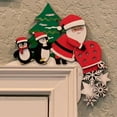 thumbnail image 2 of Christmas Wooden Corner Door Frame Decoration Christmas Wooden Corner Decoration丨Two Penguins, 2 of 3