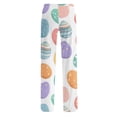 thumbnail image 5 of Easter Pajama Pants Women Wide Leg Bunny Egg Print Casual Lounge Pants Elastic Waist Lightweight Lounge Pants Drawstring Stretchy Cute with Pockets Pajama Pants, #467 Dark Purple S, 5 of 6