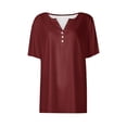 thumbnail image 5 of Blusa gráfica de manga corta para mujer: sudadera con estampado geométrico, cuello redondo, top informal elegante para salidas de verano y regalos., 5 of 5