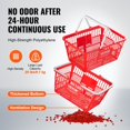 thumbnail image 3 of HCY Shopping Basket Portable Grocery Basket 12PCS 21L with Handle & Stand Red, 3 of 6