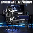 thumbnail image 4 of Czlolo Gaming Chair, Lumbar Massager Game Chairs, High Back Reclining, with Headrest Gamer Office Chair.(White), 4 of 9