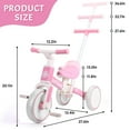 thumbnail image 4 of Wdmiya 5 in 1 Toddler Bike with Push Handle, Tricycles for 1-3 Years Old Kids,Trike Trike with Removable Pedals for Boy Girl, Pink, 4 of 6