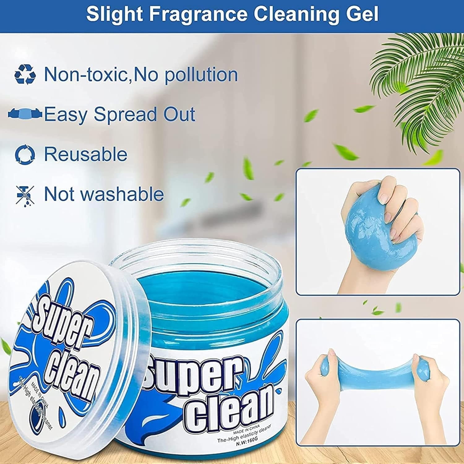 Cleaning Gel for Cars - Car Vent Keyboard - Dust Clear Kit, Home and Office Electronics, Reusable And Durable, Auto Interior Detail Removal Putty, Speakers, Printers, Keyboards(2-Pack)