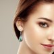thumbnail image 3 of 12 pares de pendientes de cristal elegantes y modernos para mujer., 3 of 7