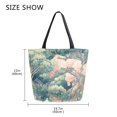 thumbnail image 5 of FORMRS Womens Canvas Tote Bag with Zipper Inner Pocket Shoulder Handbag, Floral Forest Pattern, 5 of 7