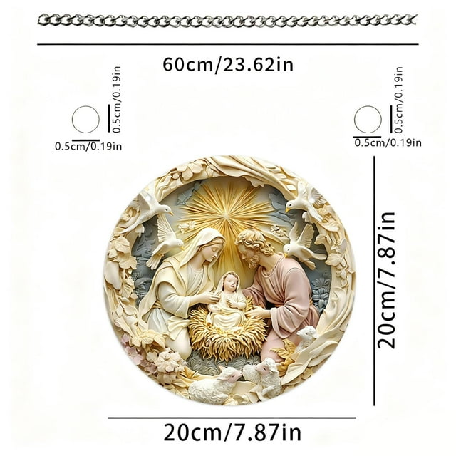 Hanging Garden Decor Easter Nativity Acrylic Hanging 2D Blessing Flat Home Pendant