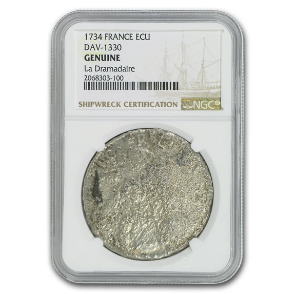 1726-A France Ecu Genuine NGC (La Dromadaire Shipwreck)