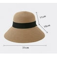 thumbnail image 5 of Summer Beach Sun Straw Hats for Women Wide Brim Packable Travel Bucket Hats UPF 50+, 5 of 7
