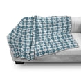 thumbnail image 2 of Crazy Art Soft Flannel Fleece Throw Blanket, Diagonal Circles in Squares Interpretation Graphical Abstract Design, Cozy Plush for Indoor and Outdoor Use, 70" x 90", Sea Blue and White, by Ambesonne, 2 of 5