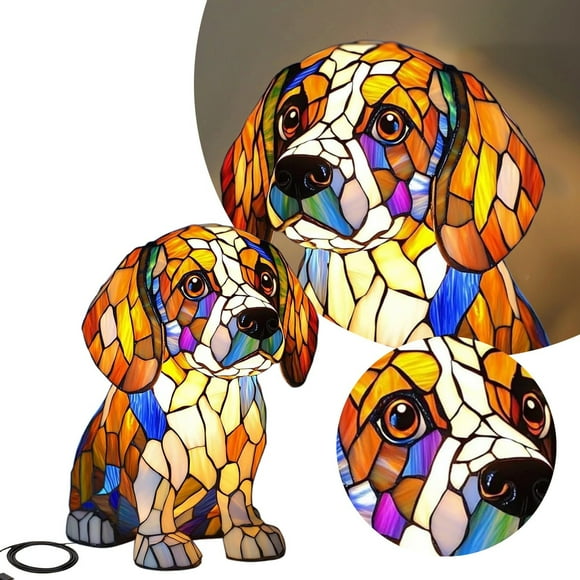asddcavvf Corgi Dog Ranch Glowing Night Light Beautiful Light Bedside Table Lamp With USB A+C Dyed Resin French Desktop Night Light Cute Pet Dog Theme LED Table Christmas Story Leg Lamp Bedroom Light