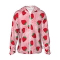 thumbnail image 2 of Uemuo Strawberry Pattern Women's Full Zip UPF 50+ Sun Protection Hoodie Jacket Long Sleeve Sun Shirt Hiking Outdoor Performance with Pockets-Large, 2 of 9