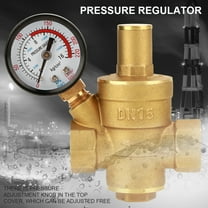 Water Pressure Reducer, Brass Pressure Regulator,DN15 Brass Adjustable Water Pressure Regulator Reducer With Gauge Meter