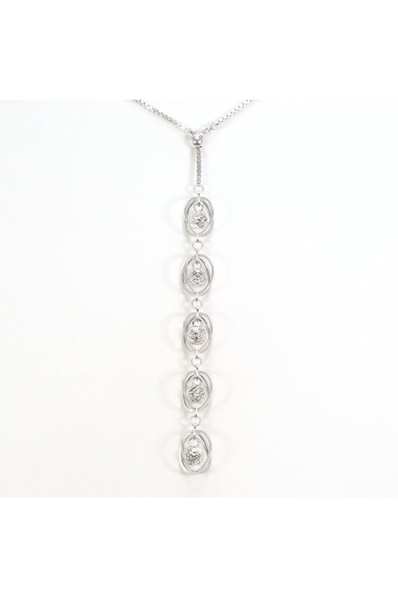 Pre-Owned 18K (18-karat white gold) necklace, total weight 5.7g, 46cm length, jewelry.