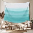 thumbnail image 2 of Aqua White Ombre Large Tapestry for Bedroom Wall Hanging Tapestry,Chic Modern Funny Abstract Striped Art Ceiling Backdrop Tapestries Poster Blanket Wall Decor for Teens Room Living Room 100" x 59", 2 of 8