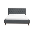 thumbnail image 5 of JERFIT King Size Upholstered Platform Bed Frame with Tall Tufted Headboard, Grey Fabric, No Box Spring Needed, 5 of 10