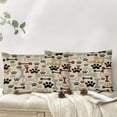 thumbnail image 2 of Set of 2 Decorative Throw Pillow Cover King Size 12x20 Inches Dog Bones and Paw Prints Pillowcase with Hidden Zipper Decor Cushion Gift for Home Sofa Bedroom Couch Car, 2 of 5