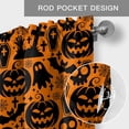 thumbnail image 6 of Halloween Farmhouse Short Window Curtain Valances, Spooky Pumpkin Fall Horror Skull Bones Ghost Rod Pocket Kitchen Valances for Living Room Bedroom Bathroom Cafe 42" x 18", 6 of 8