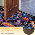 thumbnail image 6 of CURLYOOT Paisley Half Round Door Mat, Indoor Outdoor Entrance Rug, Bohemian Floral Semi Circular Area Rug, Non Slip Washable Absorbent Doormat, Laundry Room Rug 24'' x 36'', 6 of 7