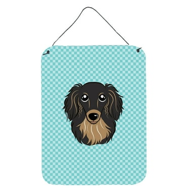 Checkerboard Design with Dog Wall or Door Hanging Prints
