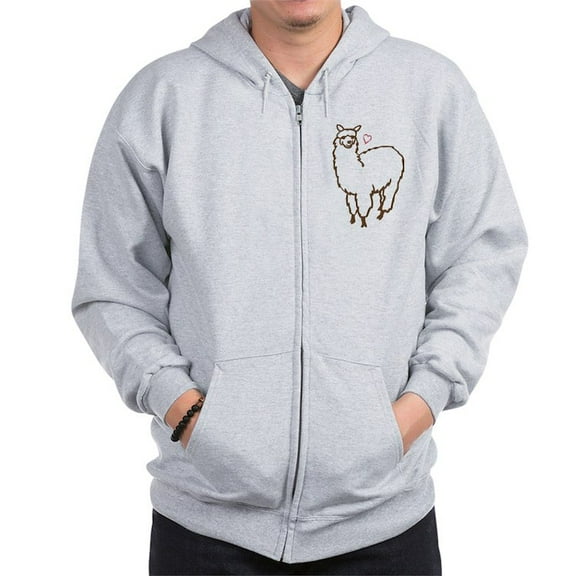 CafePress - Cute Alpaca Zip Hoodie - Zip Hoodie, Classic Hooded Sweatshirt with Metal Zipper