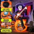 thumbnail image 4 of Ayieyill 6FT Halloween Inflatables Outdoor Decorations, Day of The Dead Skull with Guitar, Halloween Blow Up Yard Decor, 4 of 8