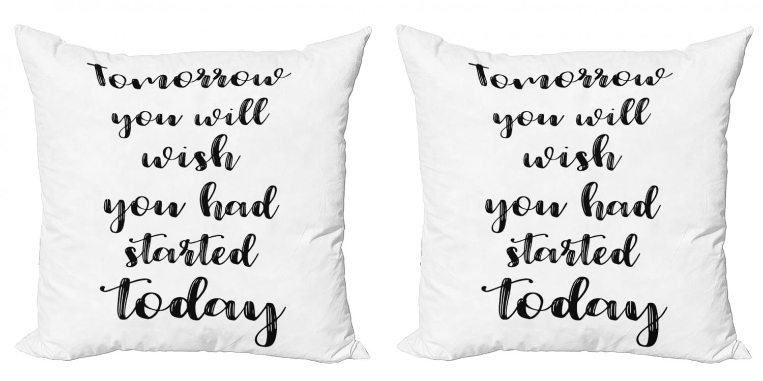 Black and White Throw Pillow Cushion Cover Pack of 2, Monochrome Style