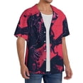 thumbnail image 2 of Gukieu Rock Skull Guitarist Print Men's Short-sleeved Shirts, Button-down Pocket Shirts, T-shirts, Beach Vacation Travel Summer Clothing-4X-Large, 2 of 5