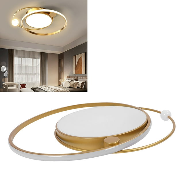 Fixture LED Flush Mount Ceiling Light 2 Rings 3000K to 6000K Dimmable Modern Ceiling Light Fixture with Remote Control for Bedroom Living Room