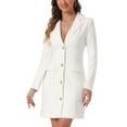 thumbnail image 1 of Vestido Blazer Casual para Mujeres INSPIRE CHIC con Solapa Notch, Vestidos de Oficina L Blanco, 1 of 6