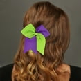 thumbnail image 2 of Unique Bargains 1 Pc Hair Elastics Fashion Two-Color Bow Hair Ties for Women Purple Green, 2 of 5