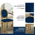 thumbnail image 4 of French Country Dining Chairs Set of 4, Blue Kitchen & Dining Room Chairs, Velvet Kitchen Chairs, Tufted Upholstered, Wood Legs, Sillas De Comedor (Velvet, Blue, 4 Pcs), 4 of 12
