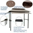 thumbnail image 3 of 8X4Ft Grill Gazebo, Metal Gazebo Soft Top Canopy with Steel Frame, Hook and Bar Counters, Mushroom, 3 of 7