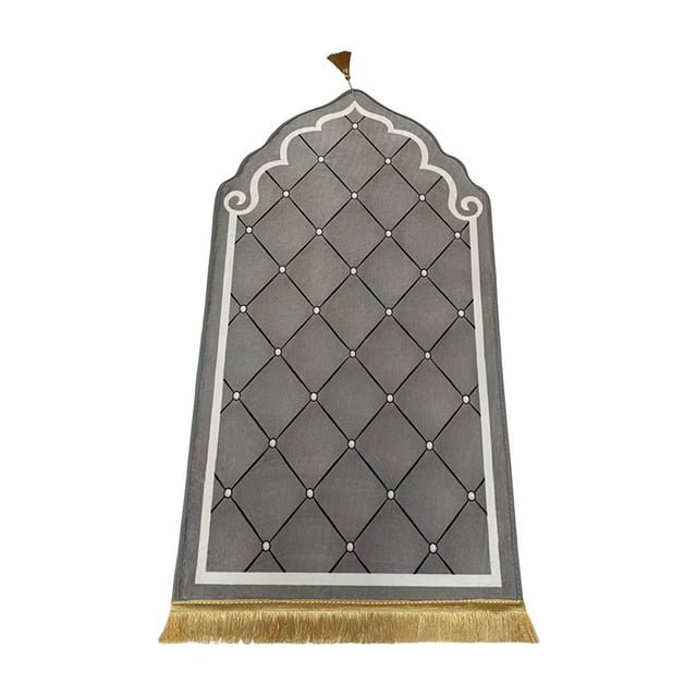 Alfombra de oración portátil, alfombra de suelo coleccionable, manta de 65 cm x 110 cm, alfombras de área suaves Gris 60cmx110cm
