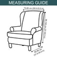 thumbnail image 3 of 2 Piece Stretch Wing Chair Slipcover, Velvet Wingback Chair Cover with Elastic Bottom Wingback Chair Slipcover Soft Removable Washable Armchair Chair Slipcovers -Camel-2 Piece, 3 of 8