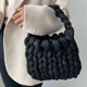 thumbnail image 5 of Bolso tejido a mano Kuymtek Lana Islandia Bolso Mensajero Hombro negro, 5 of 6
