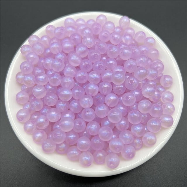 Cuentas espaciadoras de acrílico de 6mm, 8mm y 10mm, cuentas de forma redonda de sirena, abalorios de para fabricación de joyería DIY, pulseras, accesorios para el cuello