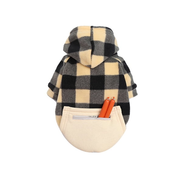 Cozy Dog Winter Coat, Windproof Dog Jacket British Style Plaid Cold Weather Dog Coat