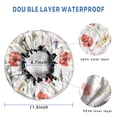 thumbnail image 3 of Shower Caps,Pioneer Flower Floral Print Pattern Waterproof Shower Cap for Women 4 Pieces,Double Reusable Hair Cover for Shower PEVA Elastic Stretch Hem, 3 of 7